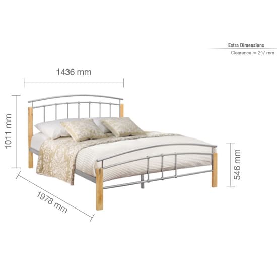 Tetra Metal Double Bed In Beech And Silver_4