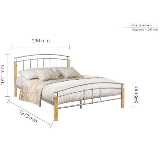 Tetra Metal Single Bed In Beech And Silver_4
