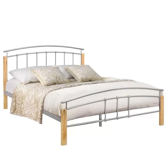 Tetra Metal Small Double Bed In Beech And Silver_3