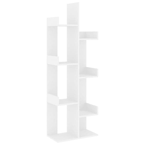 Tevin Wooden Bookshelf With 8 Compartments In White_3