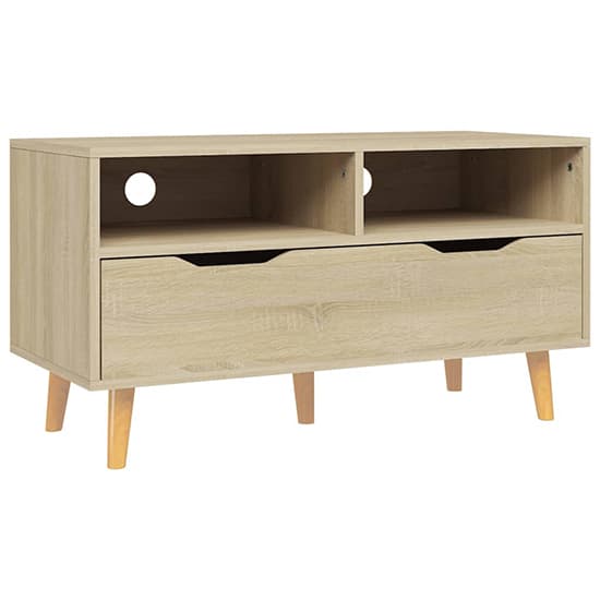 Tevy Wooden TV Stand With 1 Drawer 2 Shelves In Sonoma Oak_3