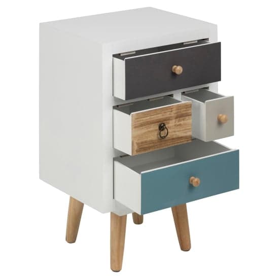 Thaws Wooden Bedside Cabinet With 4 Drawers In Multicolored_2