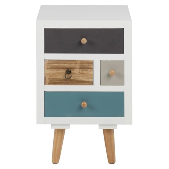 Thaws Wooden Bedside Cabinet With 4 Drawers In Multicolored_3