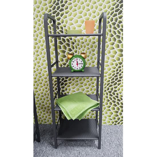 Thibodaux Metal 4 Tier Shelving Unit In Grey Furniture in Fashion