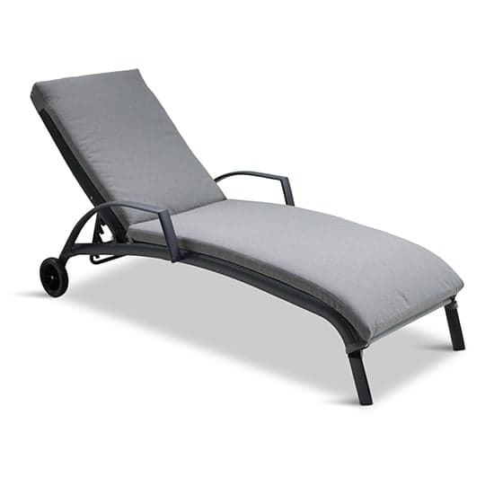 Thirsk Outdoor Cushioned Sun Lounger In Graphite Grey_2