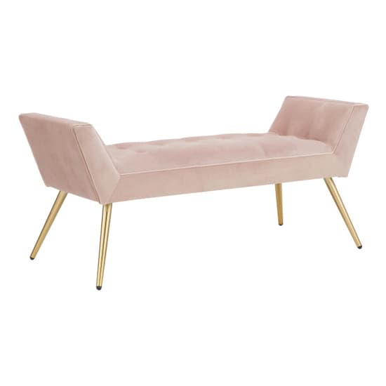 Totnes Fabric Upholstered Hallway Bench In Blush Pink_3