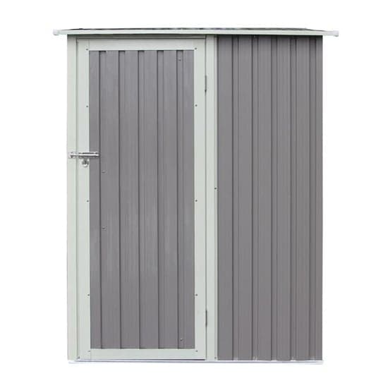 Thorpe Metal 5x3 Pent Shed In Light Grey_8