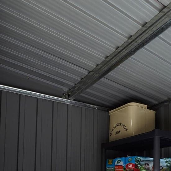 Thorpe Metal 8x4 Pent Shed In Light Grey_6
