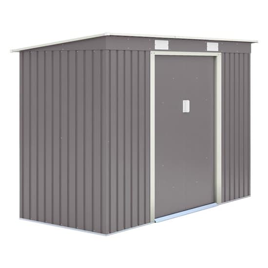 Thorpe Metal 8x4 Pent Shed In Light Grey_8