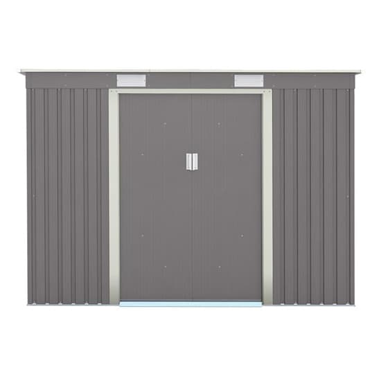 Thorpe Metal 8x4 Pent Shed In Light Grey_9