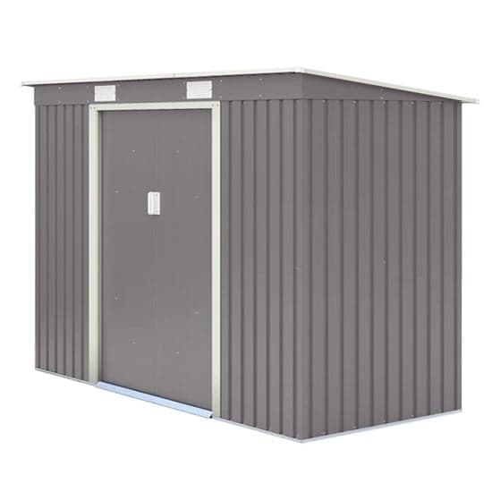 Thorpe Metal 8x4 Pent Shed In Light Grey_10