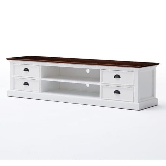 Throp Large Wooden TV Stand In White Distress And Deep Brown_2