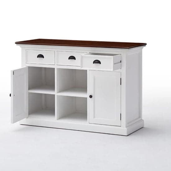Throp Sideboard And Baskets In White Distress And Deep Brown_2
