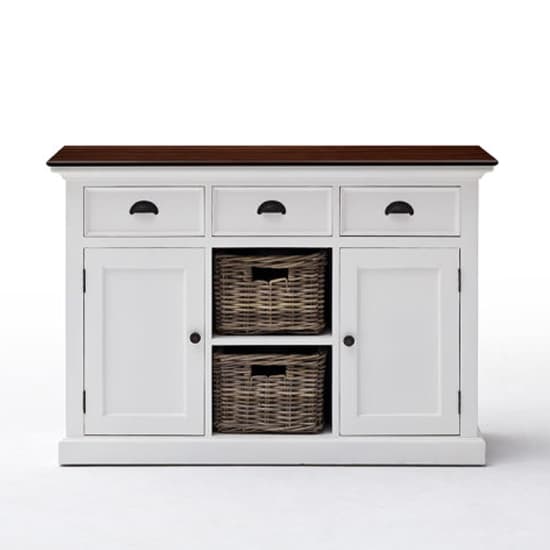 Throp Sideboard And Baskets In White Distress And Deep Brown_4