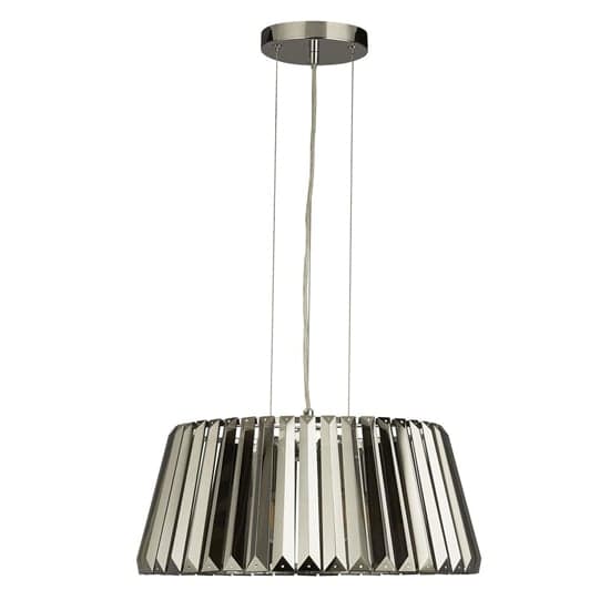 Tiara 5 Lights Smoked Glass Ceiling Pendant Light In Chrome_2