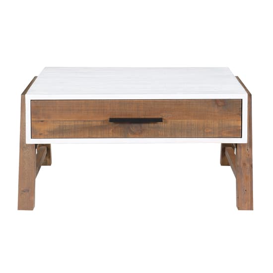 Timmins Wooden Coffee Table With 1 Drawer In White And Oak_2