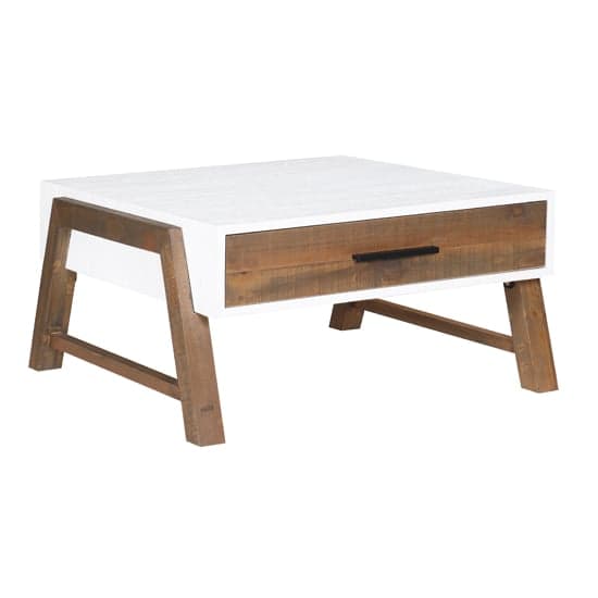 Timmins Wooden Coffee Table With 1 Drawer In White And Oak_3