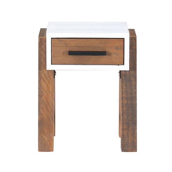 Timmins Wooden Side Table With 1 Drawer In White And Oak_2
