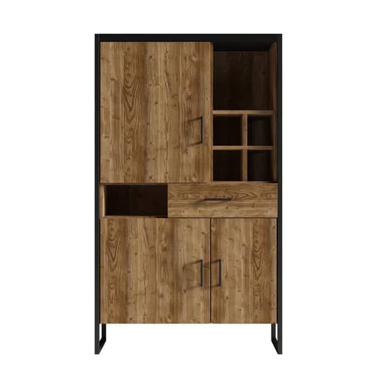 Tinley Highboard With 3 Doors 1 Drawer In Canyon Oak And LED_4