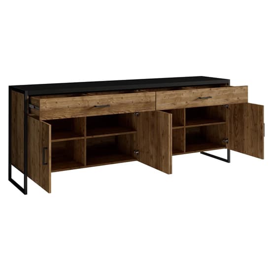 Tinley Wooden Sideboard With 4 Doors 2 Drawers In Canyon Oak_4