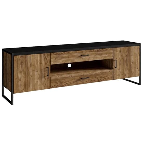 Tinley TV Stand Wide 2 Doors 2 Drawers In Canyon Oak With LED_2