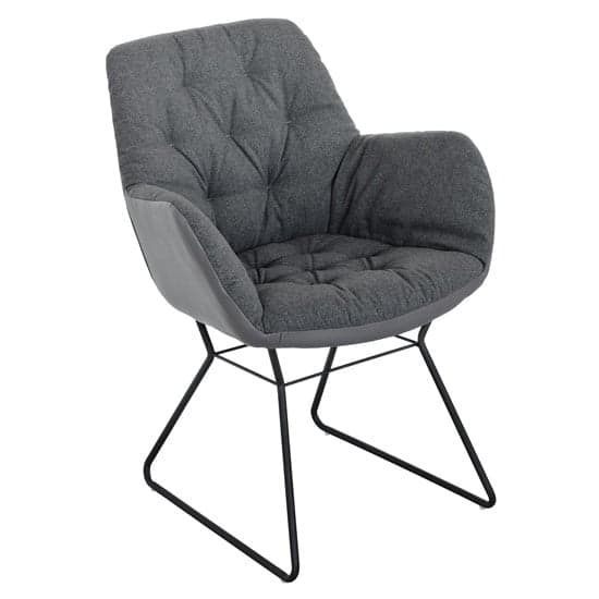 Titania Two Tone Faux Leather Dining Chair In Grey_1