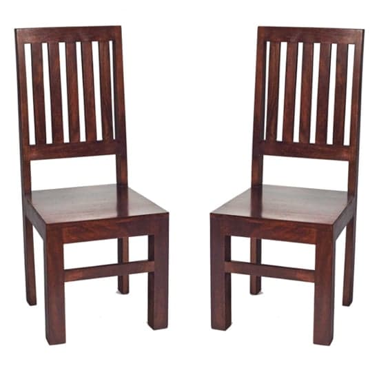 Tivat Dark Mahogany Mango Wood Slat Back Dining Chairs In Pair_1