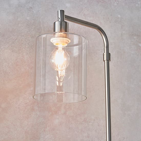 Toledo Clear Glass Shade Floor Lamp In Brushed Nickel_4