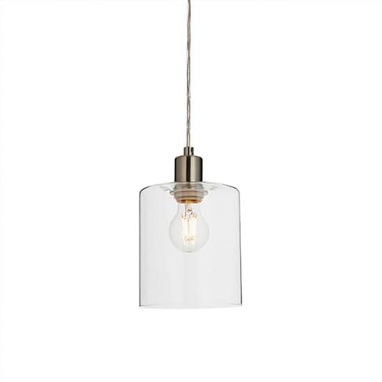 Toledo Clear Glass Shade Pendant Light In Brushed Nickel_2