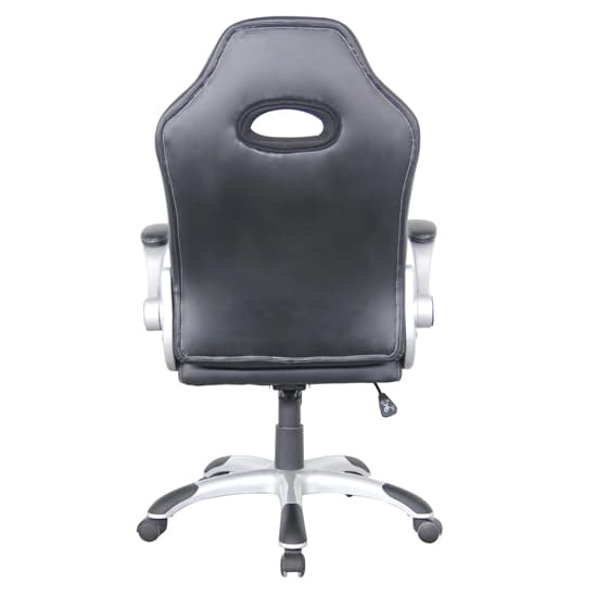 Tolled Faux Leather Gaming Chair In Black_4