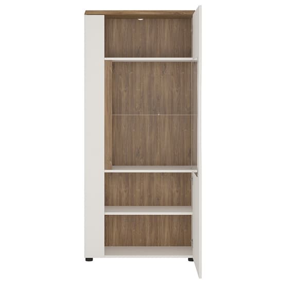 Toltec LED Right Handed Low Wooden Display Cabinet In Oak White_3