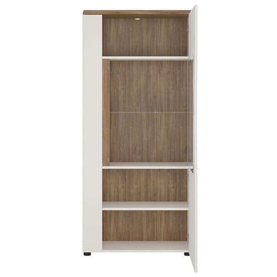 Toltec Right Handed Low Wooden Display Cabinet In Oak And White_2