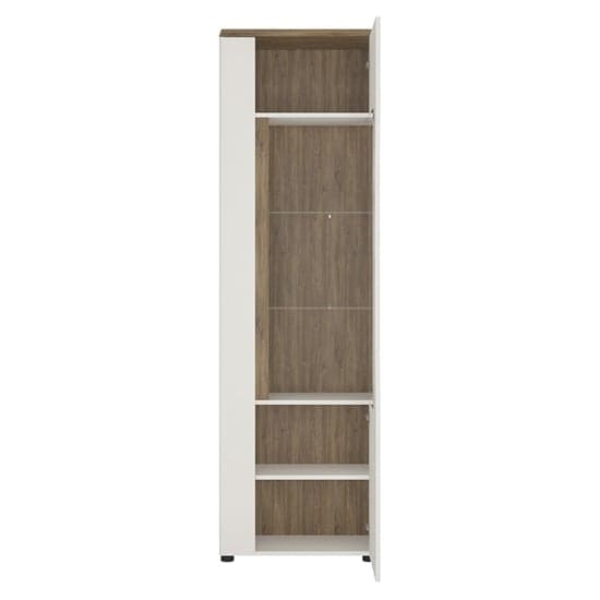 Toltec Right Handed Wooden Display Cabinet In Oak White Gloss_2