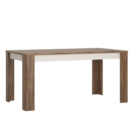 Toltec Wooden Extending Dining Table In Oak And White Gloss_1