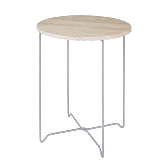 Tonawanda Round Wooden Side Table In Light Oak Furniture in Fashion
