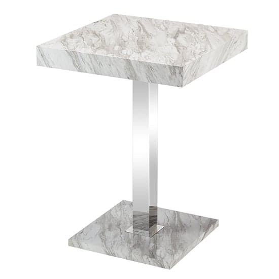 Topaz High Gloss Bar Table Square In Magnesia Marble Effect_4