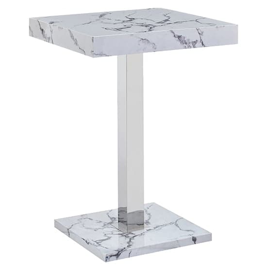 Topaz High Gloss Bar Table Square In Diva Marble Effect_1