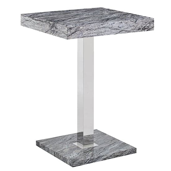 Topaz High Gloss Bar Table Square In Melange Marble Effect_5