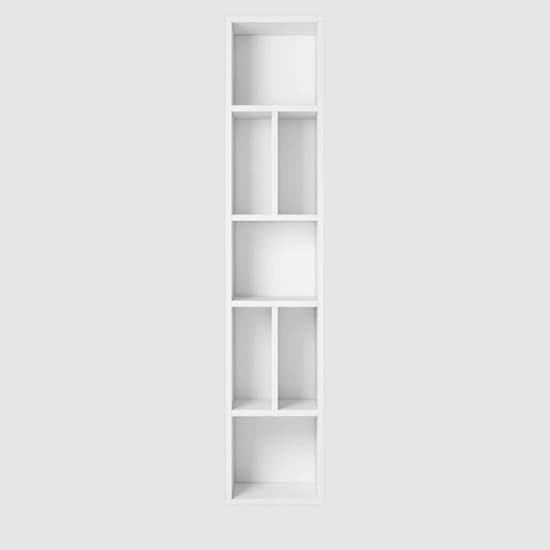 Torino Wooden Bookcase 7 Shelves In Matt White_3