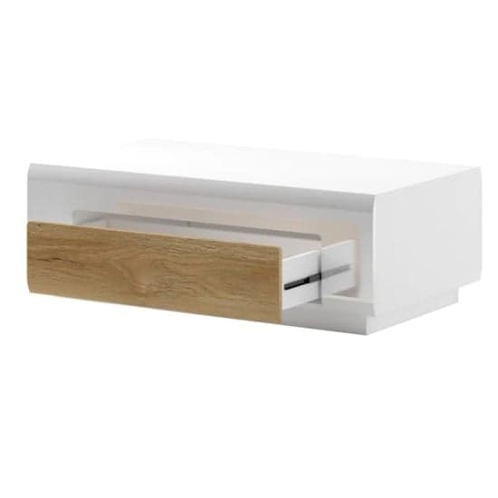 Torino High Gloss Coffee Table With 1 Drawer In White Oak_2