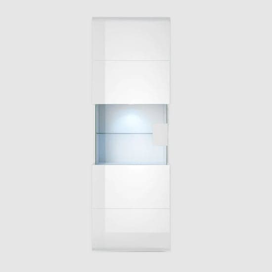 Torino High Gloss Display Cabinet Wall In White With LED_3