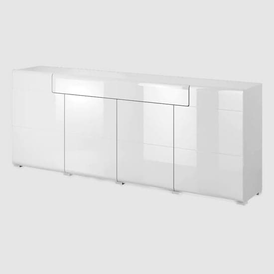 Torino High Gloss Sideboard With 4 Doors In White_2