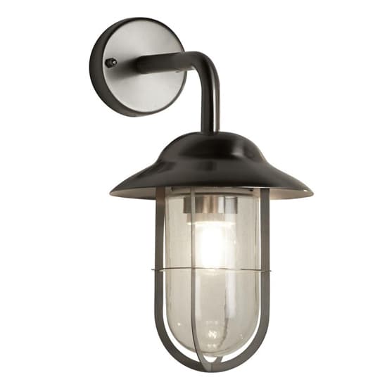 Toronto Outdoor Clear Glass Wall Light In Satin Silver_2