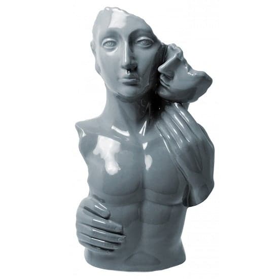 Lovers Torso Sculpture In Grey Ceramic_2