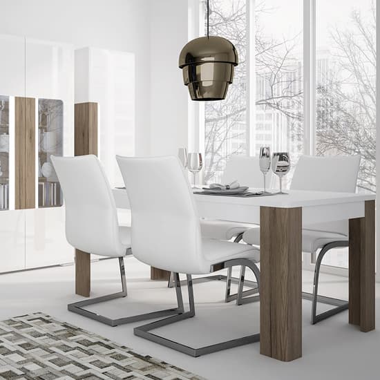 Tortola Wooden Dining Table In Oak And White_3