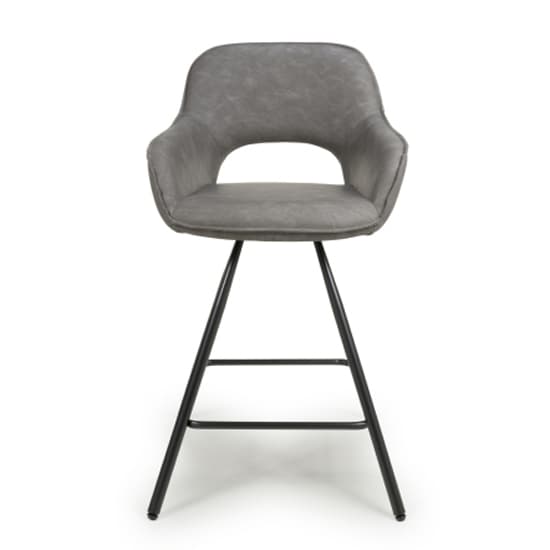Torun Charcoal Leather Effect Bar Chairs In Pair_5
