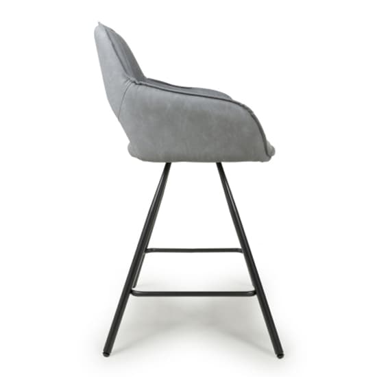 Torun Light Grey Leather Effect Bar Chairs In Pair_4