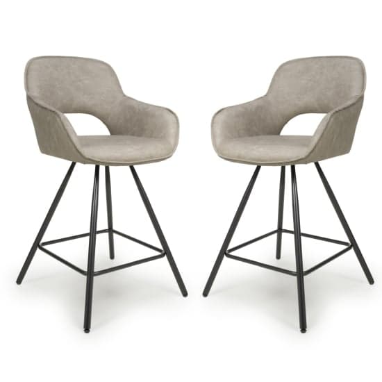 Torun Mink Leather Effect Bar Chairs In Pair_1