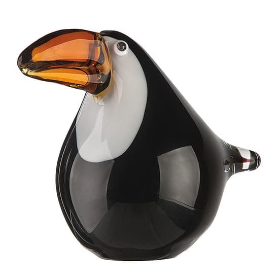 Toucan Glass Bird Design Sculpture In Black_2