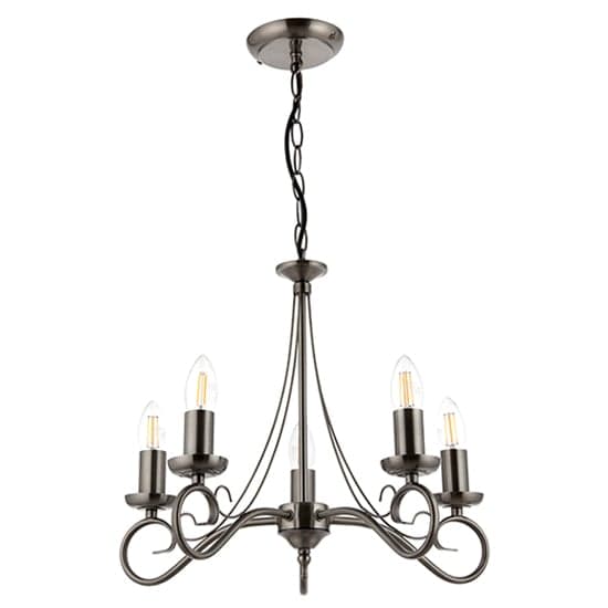 Trafford 5 Lights Ceiling Pendant Light In Antique Silver_2